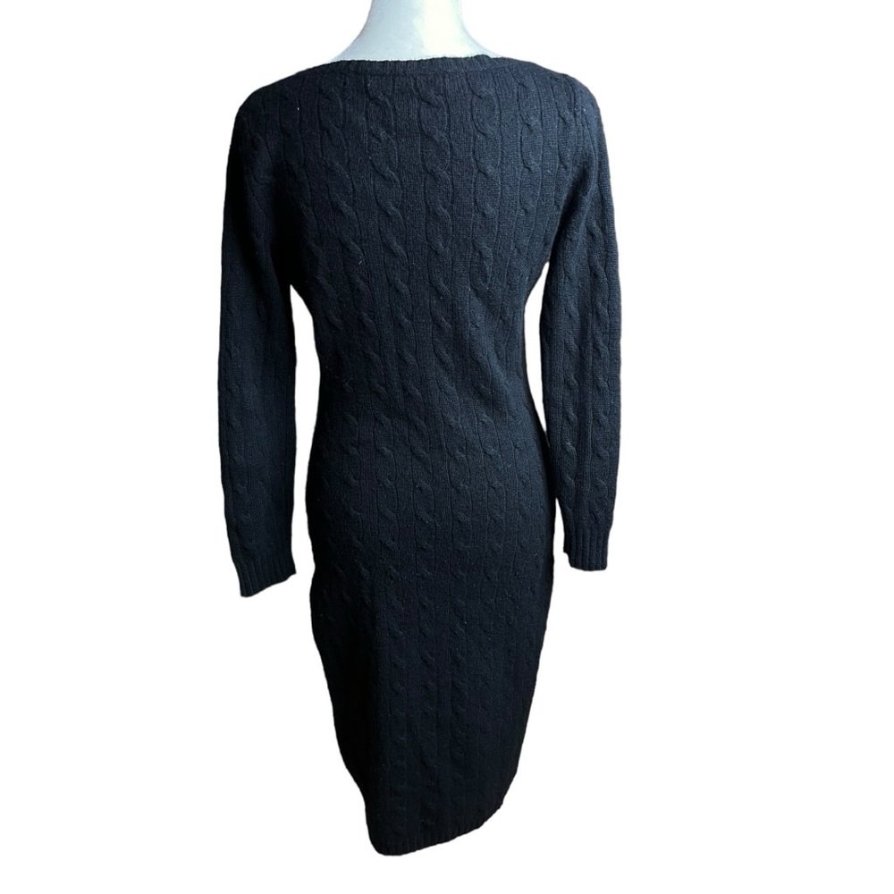 Ralph Lauren black label cashmere cableknit sweater dress size Medium - Picture 8 of 10
